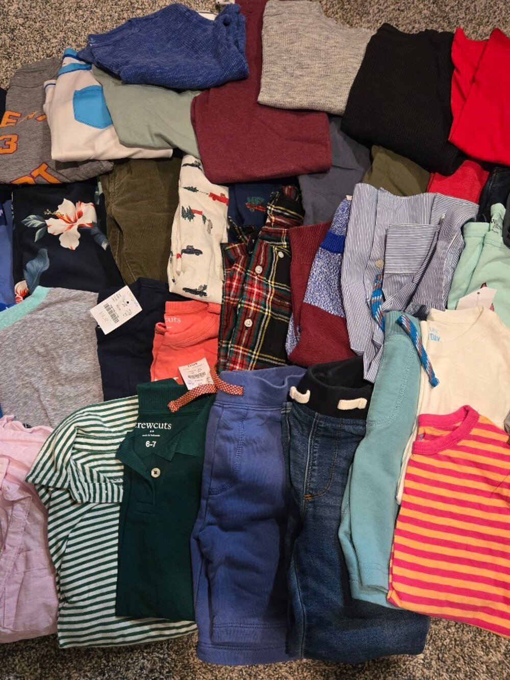 Lot of 40 Piece Crewcuts Clothes Boys 6/7 T-Shirts Shorts Pants Jeans Polos